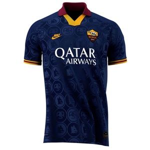 Nike AS Roma Third Kit 2019 / 2020 Mens Soccer Jersey Blue Mens Small AT0034 493